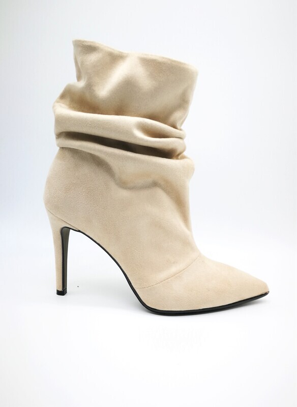 Stivaletto arricciato Colbaffo ghiaccio camoscio pelle tacco a spillo donna art. 326GHI