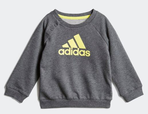 Tuta Adidas in spugna colore grigio e giallo bambini art. DV1283, Misura: 9-12M