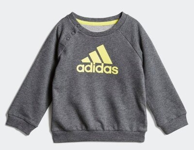 Tuta Adidas in spugna colore grigio e giallo bambini art. DV1283