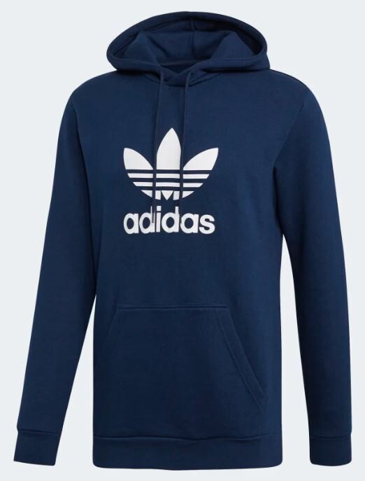 Felpa Adidas blu con cappuccio Hoodie Trefoil uomo art. EJ9682