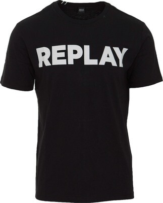Maglietta Replay nero logo bianco cotone art. M3594 2660 098