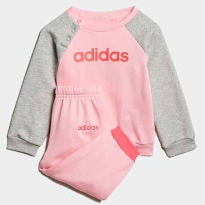 Tuta Adidas rosa grigio bambino Linear Fleece Jogger art. EI7964