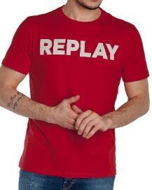 Maglietta Replay rosso logo bianco cotone art. M3594 2660 353