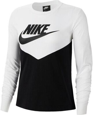 Maglia sportiva Nike manica lunga bianco nero donna art. BV5007 010