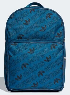 Zaino Adidas blu Adicolor Medium stampa allover logo Trefoil art. DV0187