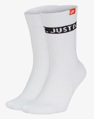 Calze Nike bianco Sneaker sox Crew 2 paia Just Do It art. SK0127 100