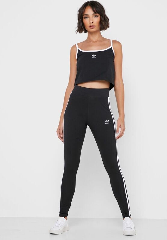 Leggings Adidas nero 3 strisce bianche abbigliamento donna art. FM3287