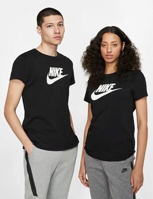 T-shirt Nike donna Nera Icon Futura Essential Nero Logo bianco art.BV6169 010