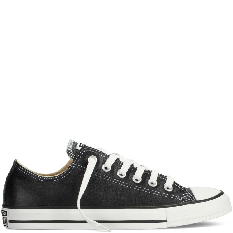 Converse All Star in pelle Nera Chuck Taylor  nero bassa pelle unisex art. 132174C