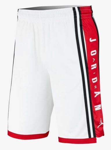 Pantaloncini Jordan HBR bianco rosso basket Shorts uomo art. BQ8392 100, Misura: S