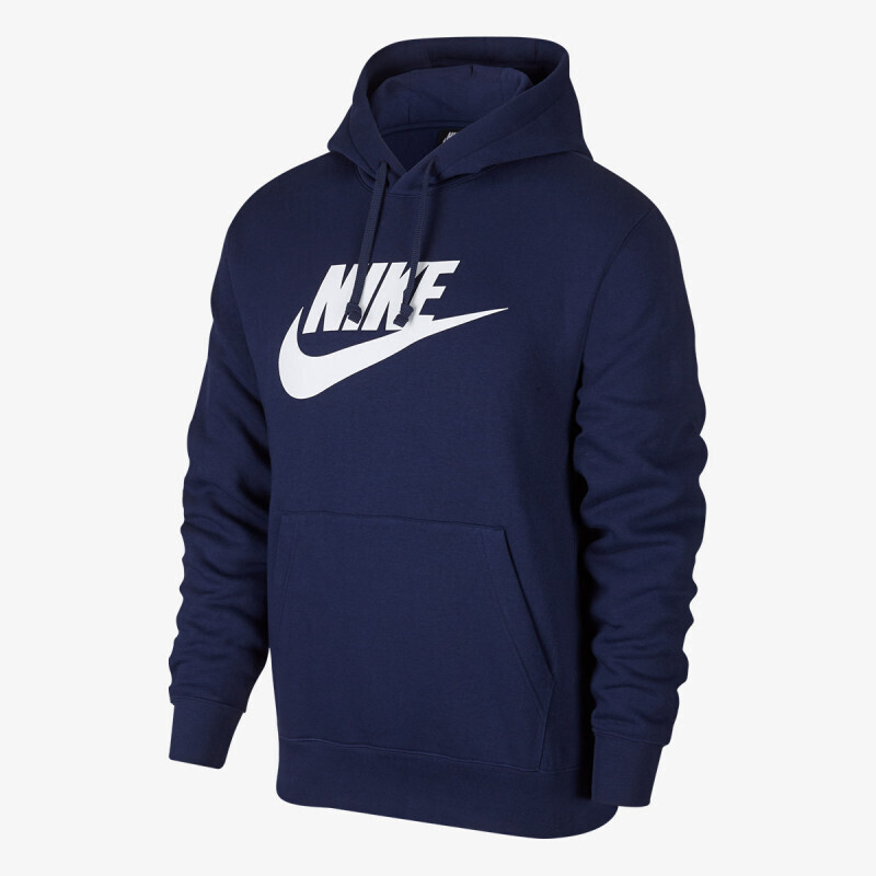 Felpa Blu Nike Con Cappuccio Uomo Hoodie Essential Logo Bianco art. BV2973 410