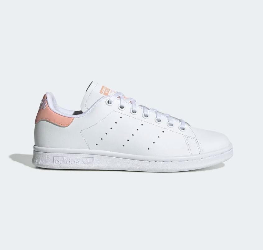 Scarpe Adidas Stan Smith bianco tallone rosa scritta corsivo donna art.EE7571