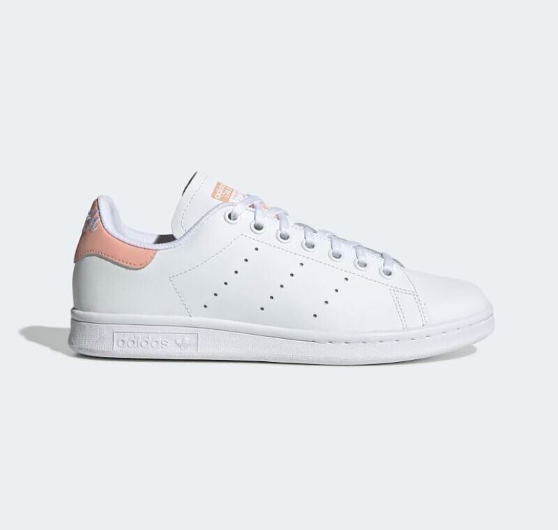 Scarpe Adidas Stan Smith bianco tallone rosa scritta corsivo donna art.EE7571