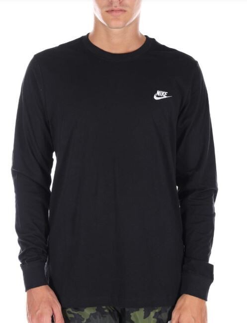 Maglia nike nera Club Tee maniche lunghe art.AR5193 010