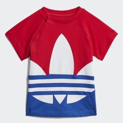 T-Shirt Bambino Adidas Trefoil Large Rosso Bianco Blu art. GE1968