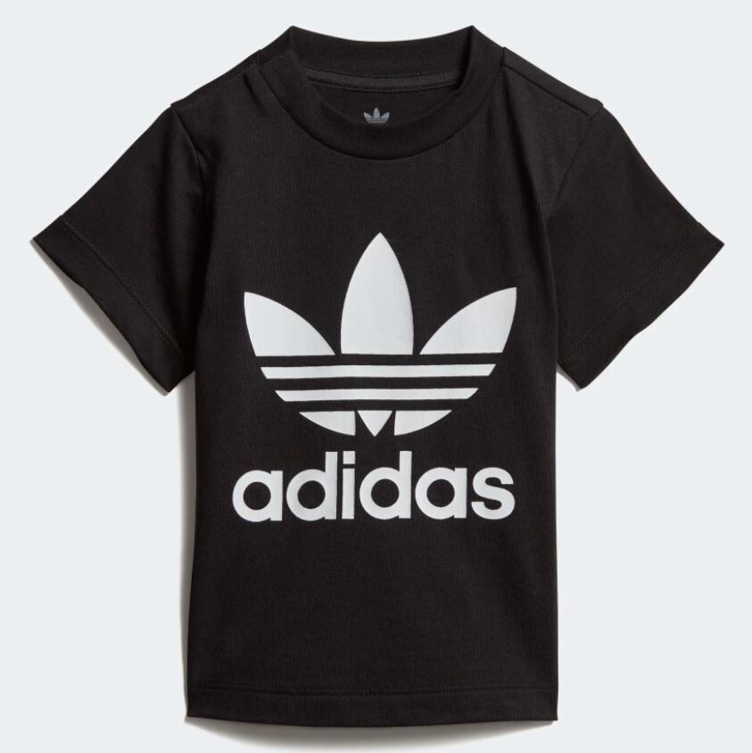 Maglietta Adidas Trefoil Tee bianco nero bimbi art.DV2829