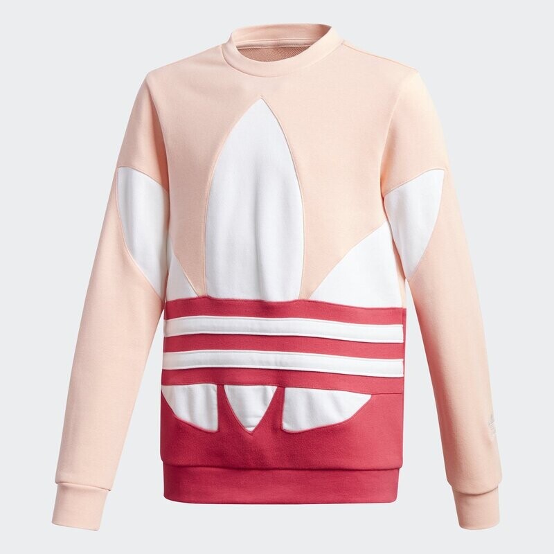 Felpa Bambina Rosa Adidas Large Trefoil Crew art. GD2718