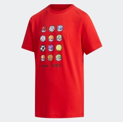Maglietta Adidas Pokemon Rossa abbigliamento bambini art.FM0668