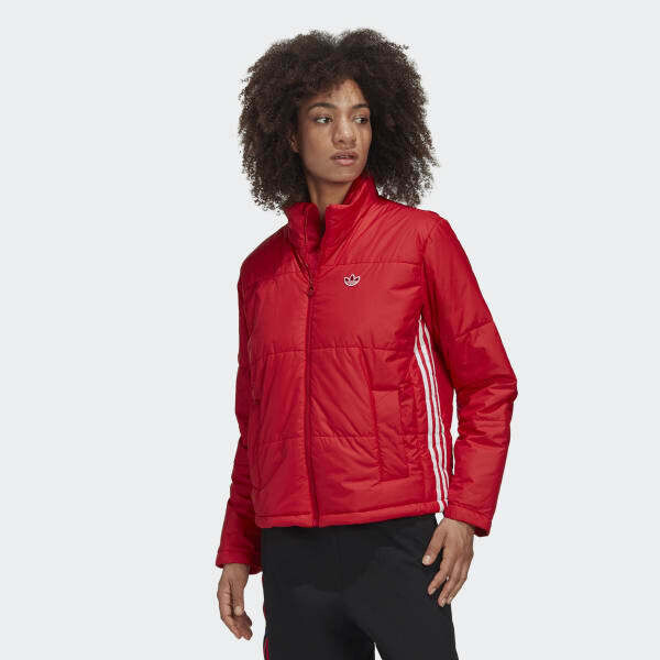 Short Puffer Donna Rosso Giacca Imbottita Corta Adidas Originals art. GK8556