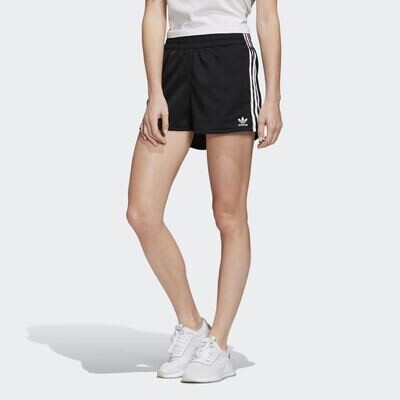 Shorts nero Adidas donna strisce bianche tricot lucido art. FM2610
