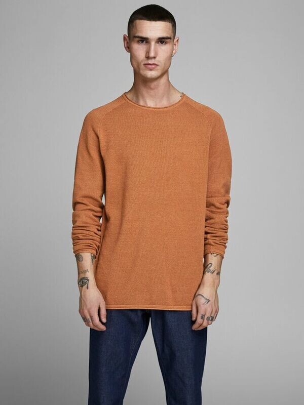 Maglione Girocollo Jack & Jones Regular Arancio Tinta Unita art. 12157321 AR