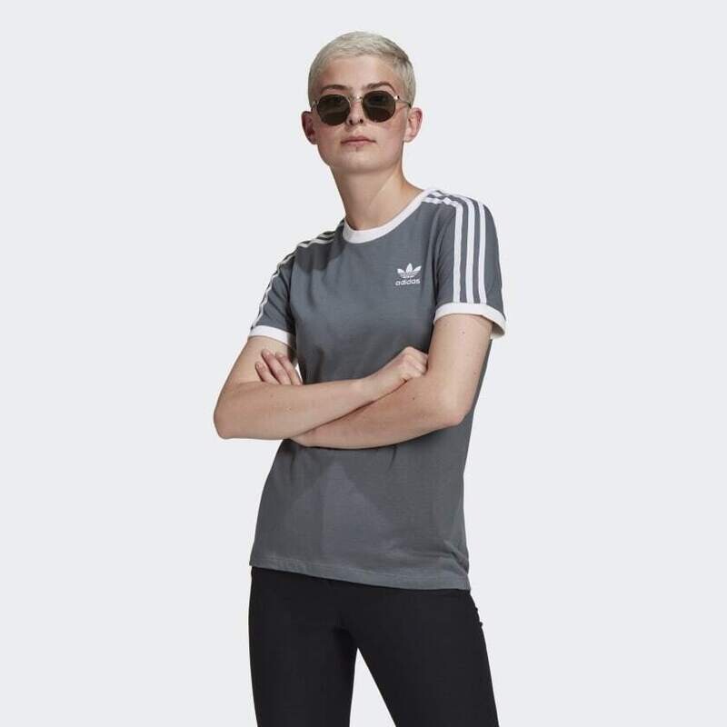 T-Shirt Donna Blue Oxide Adidas Originals Adicolor Classics 3 Stripes art. GN2914