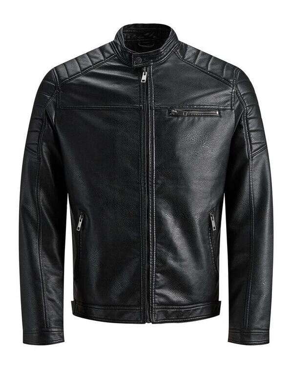 Giacca Biker Nera in ecopelle Jack&Jones nero art. 12147218