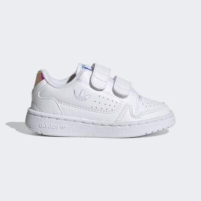 Sneakers Adidas NY 90 Bambini Bianco con effetto Iridescente a Strappo Art. FY9849