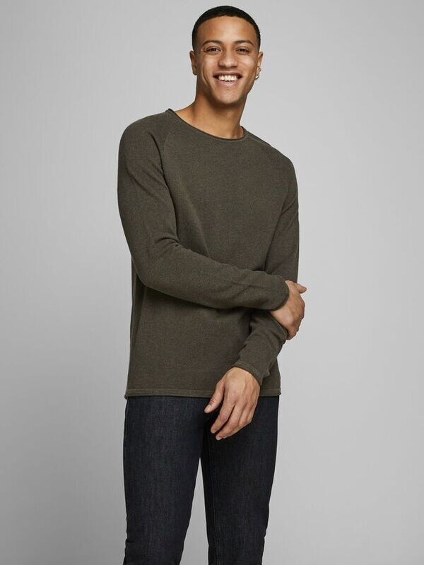 Maglione Girocollo Jack & Jones Regular Oliva Tinta Unita art. 12157321 OL