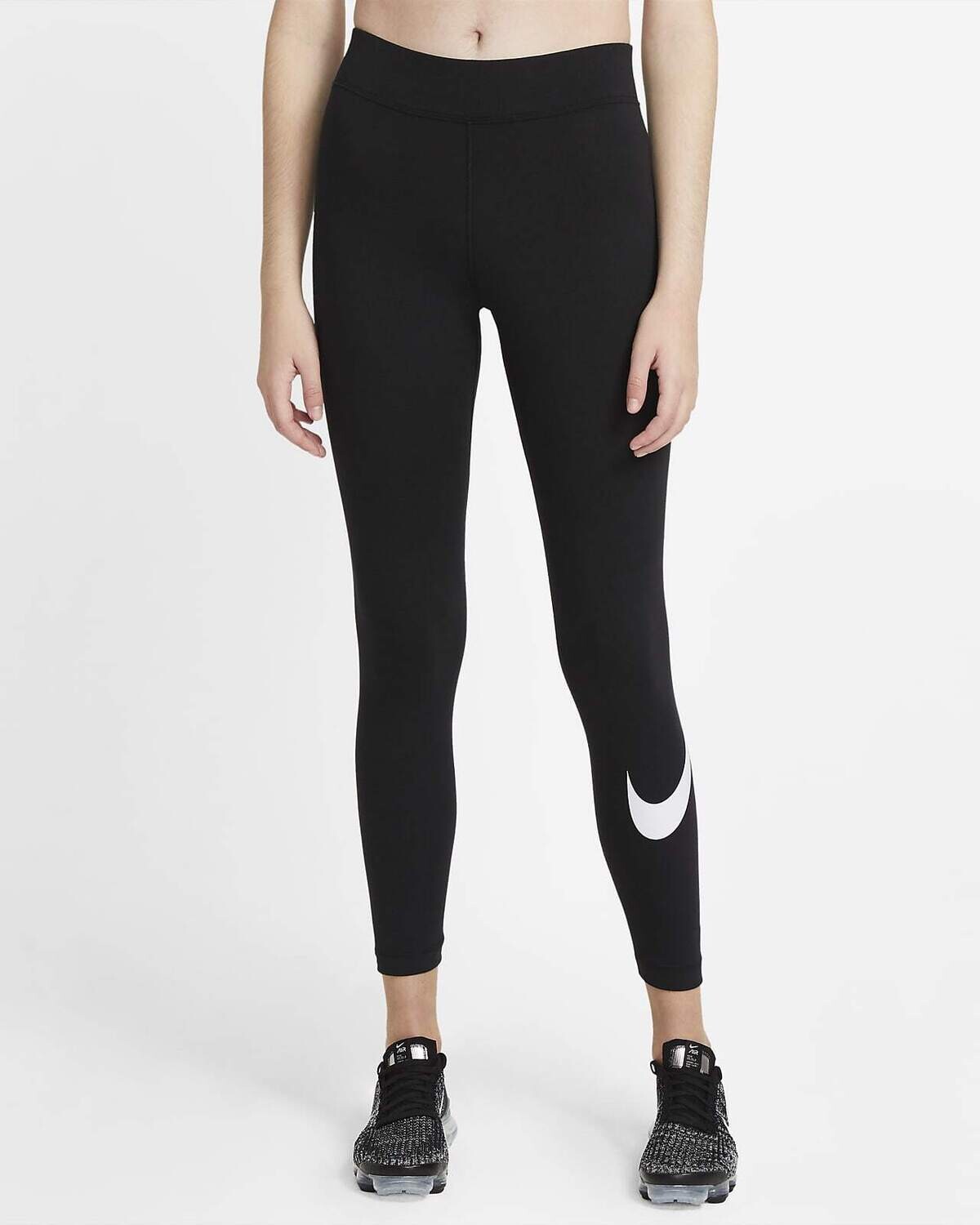 Leggins Nike Nero Vita Media Essential con stampa laterale art. CZ8530 010