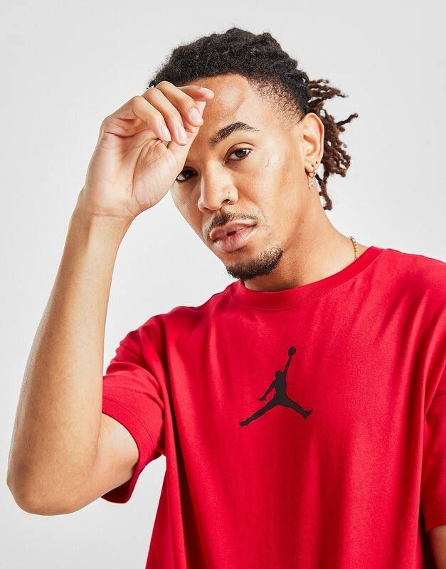T-Shirt Uomo Rossa Logo Nero Jordan Jumpman Crew Regular art. CW5190 687