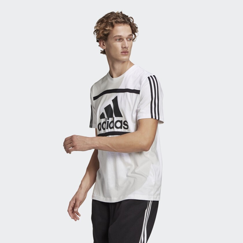 T-Shirt Uomo Bianca Adidas Essentials Logo Colorblock Tee art. GK8911