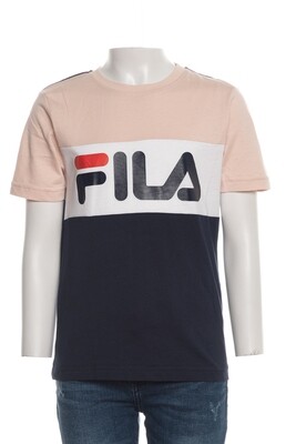 T shirt Bambina Fila Cipria/Bianco/Blu Teens Unisex Marina Multicolor art. 688141 A898