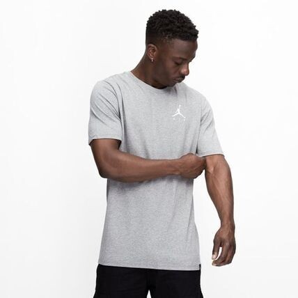 T-shirt Grigia Jordan Jumpman Essential Logo Ricamato Bianco art. AH5296 091