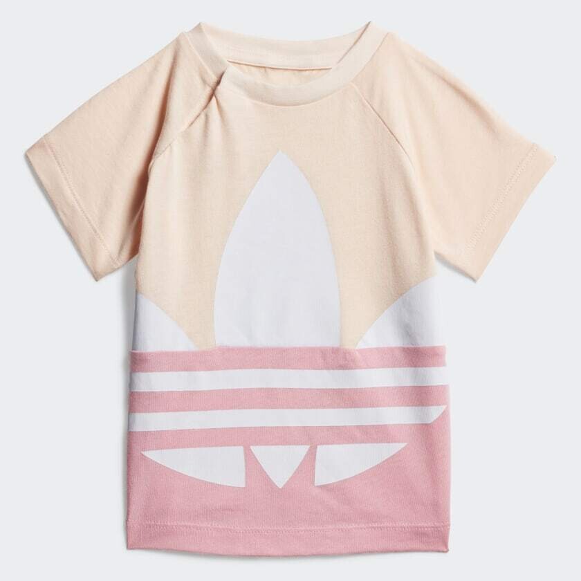 T-Shirt Bambina Rosa e Bianca Adidas Originals Large Trefoil art. GD2633