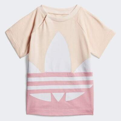 T-Shirt Bambina Rosa e Bianca Adidas Originals Large Trefoil art. GD2633
