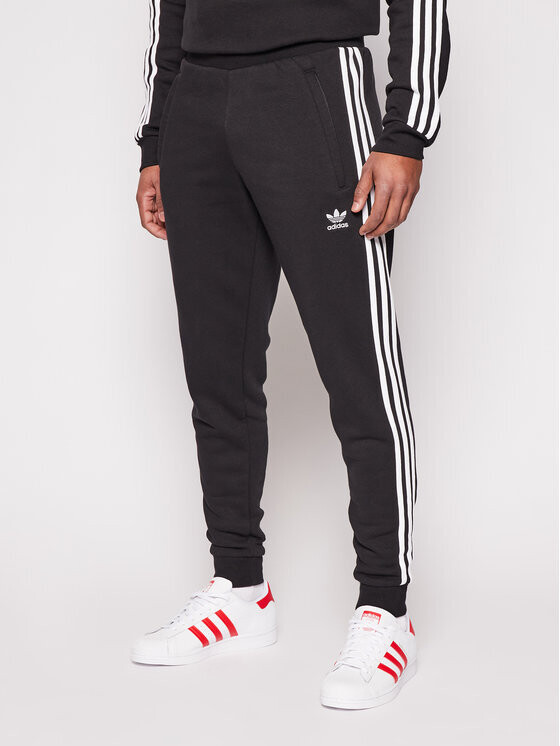 Pantalone Nero Adidas Uomo Tuta in felpa 3 Stripes cotone Felpato art. GN3458