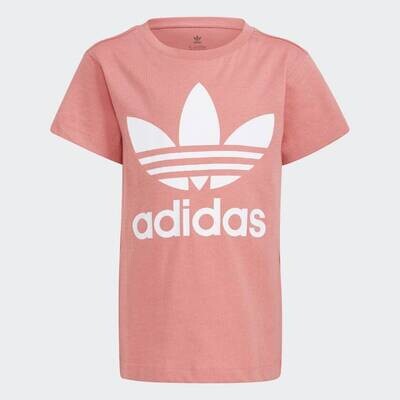 Adidas Originals T-Shirt Rosa Bambina Large Trefoil Bianco art. GN8205