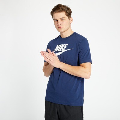 T-shirt Nike Blu Navy Icon Futura Logo Bianco art. AR5004 411