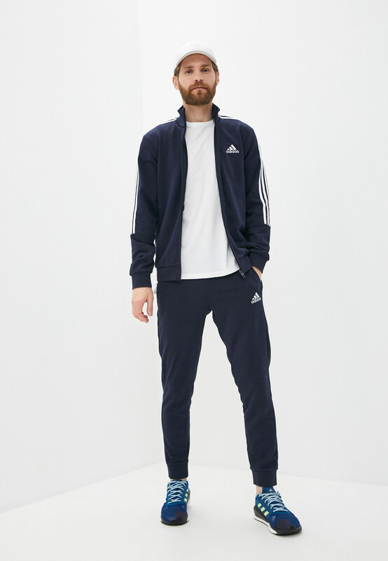 Completo Tuta Uomo Blu in Cotone Adidas Aeroready Essentials 3 Stripes art. GK9977