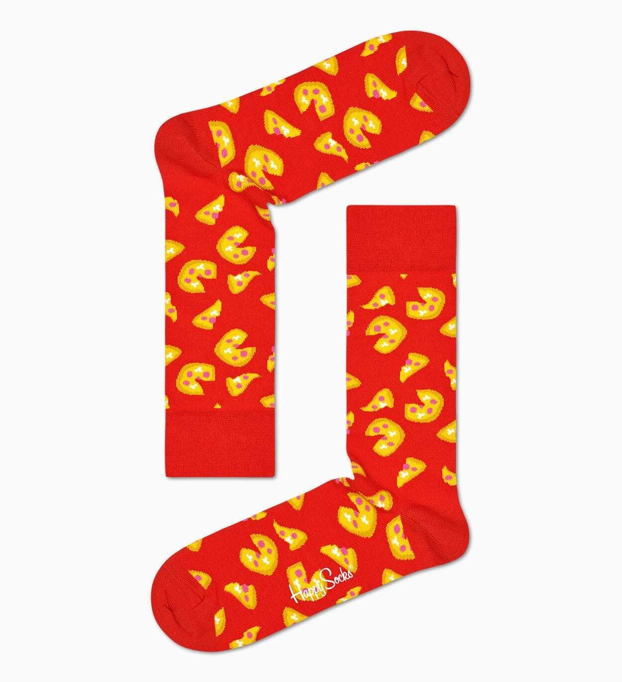 Calze Donna Fantasia Pizza Sfondo Rosso Happy Socks Pizza Sock art. PIZ01 4000