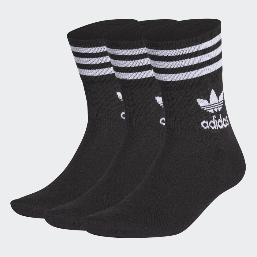 Calze Nere Adidas Originals Mid Cut Crew 3-pack art. GD3576