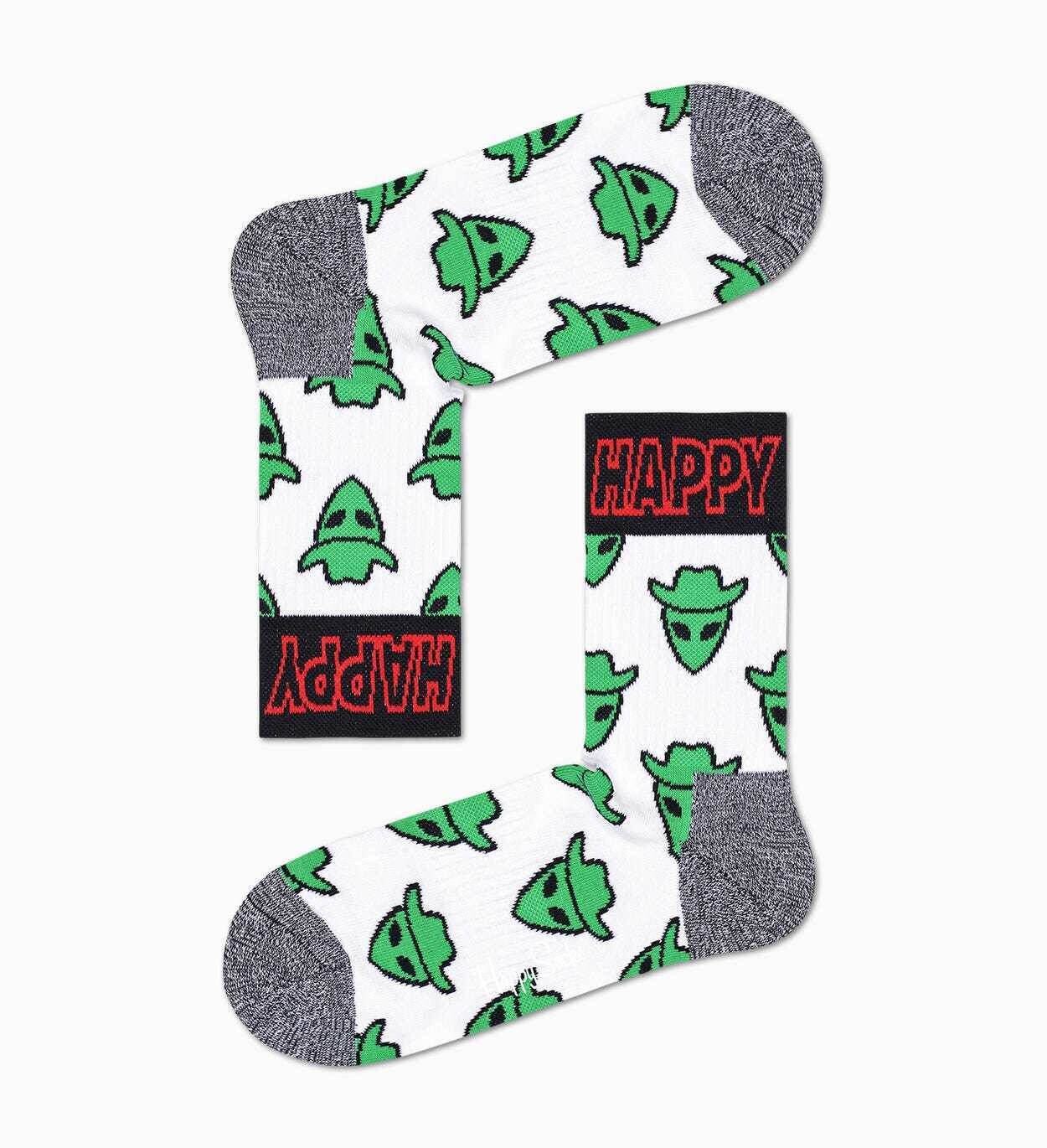 Calze Bianche Alieno Cowboy Verde Happy Socks Athletic Space Cowboy 3/4 Crew Sock art. ATSCB14 1300