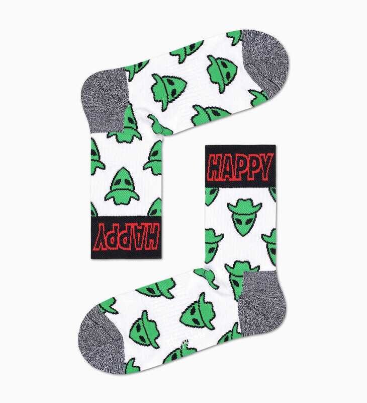 Calze Bianche Alieno Cowboy Verde Happy Socks Athletic Space Cowboy 3/4 Crew Sock art. ATSCB14 1300