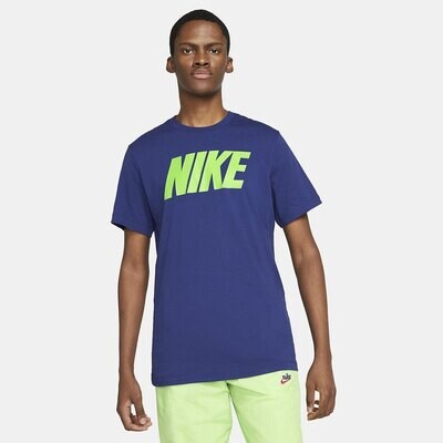 T-shirt Blu Nike Uomo Icon Block Font Logo Giallo art. DC5092 455