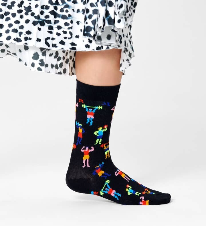 Calze Happy Socks Unisex Work It Sock Multicolor Fondo Nero art. WOR01 9300