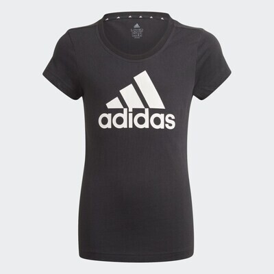 Adidas Essentials T-Shirt Bambino Nera Logo Bianco Cotone art. GN4069