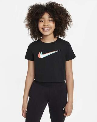 T-shirt Crop Ragazza Nike Sportswear con logo frontale multicolr art. DM4697 010