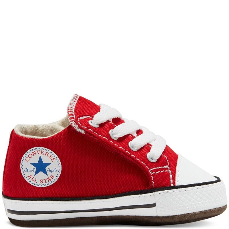 Scarpette Da Neonati Converse Rosse in Tela con Chiusura a Strappo art. 866933C