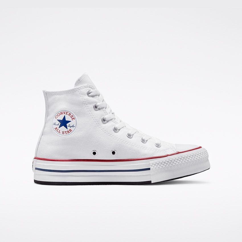 Converse Scarpe Ragazzi In Tela Bianche Platform Bianco Color EVA Chuck Taylor All Star High Top Jr art. 272856C